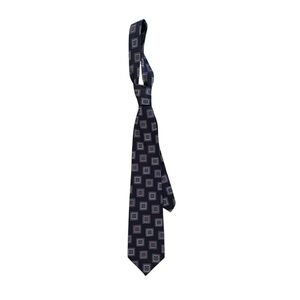 Men’s Silk Tie with Geometric Square Pattern – Elegant and Stylish